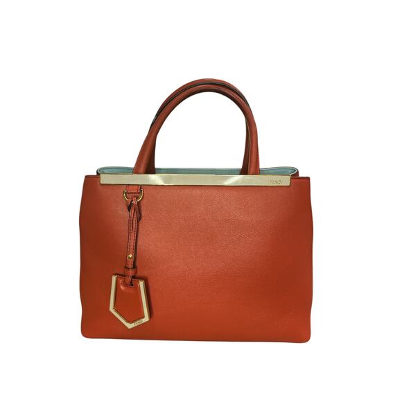 Fendi Red Leather Mini 2jours Tote - Picture 1 of 11
